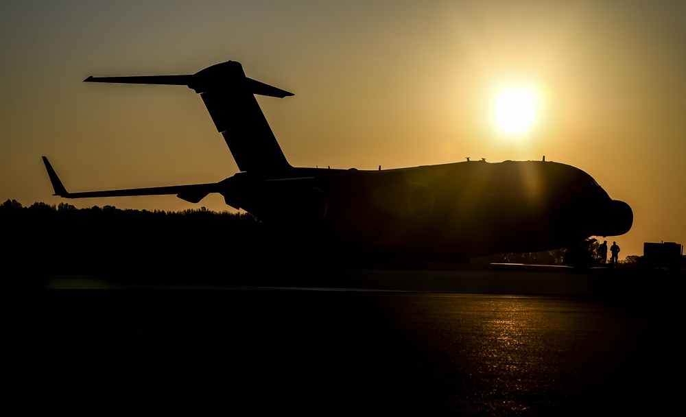 Dover AFB C-17s shine at sunrise