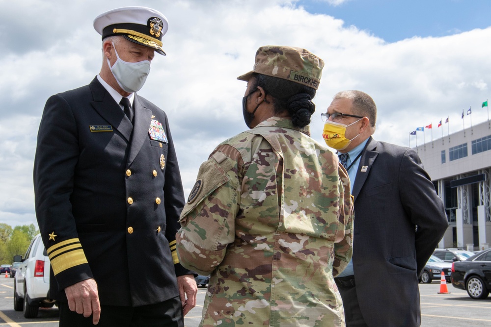Brig. Gen. Janeen Birckhead visits Navy-Marine Corps Memorial Stadium Mass Vaccination Site