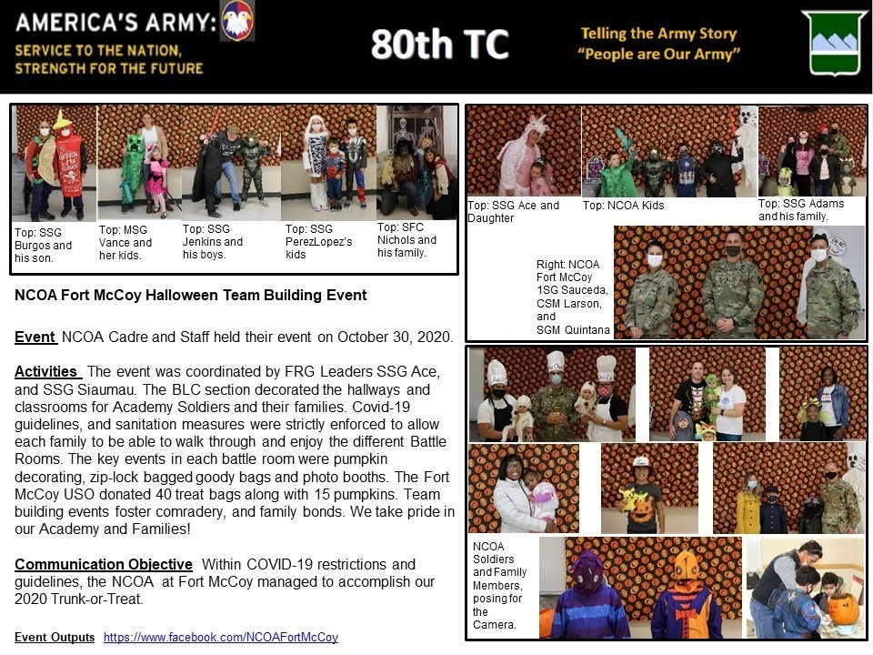 NCOA Fort McCoy Halloween Team Building Event