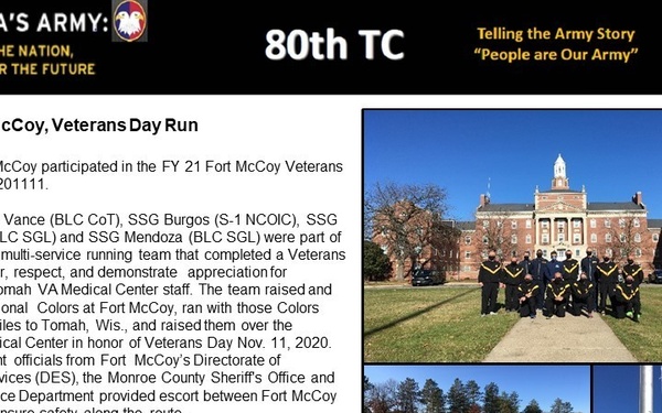 FY21, Fort McCoy, Veterans Day Run
