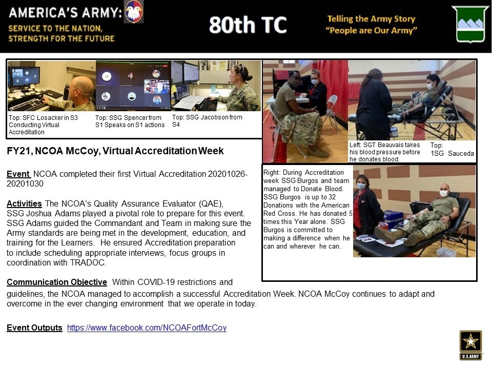 FY21, NCOA McCoy, Virtual Accreditation Week