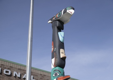 Alaska National Guard armory honor pole restored by Vietnam veteran and son