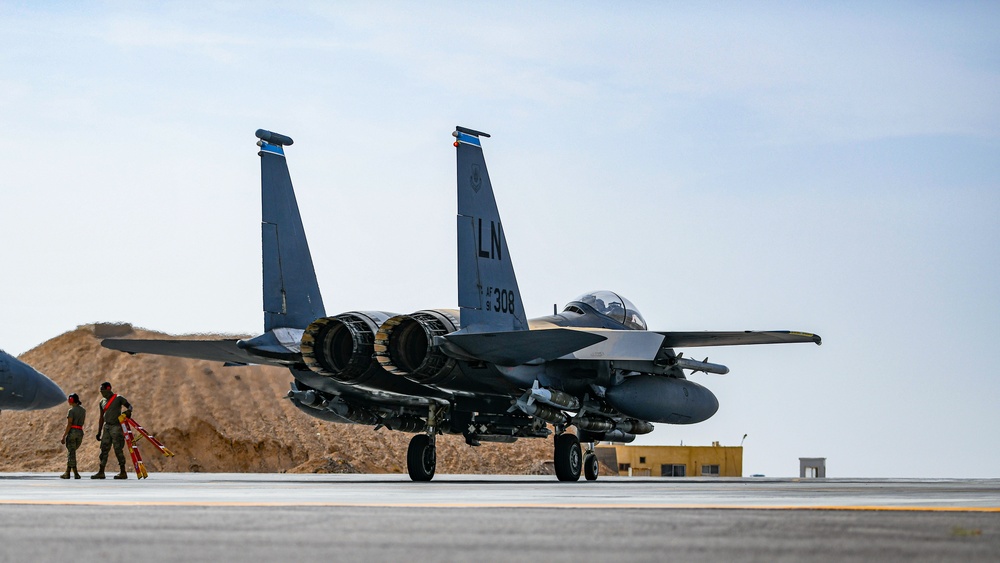 Air Force First! F-15E Ferries extra Munitions!