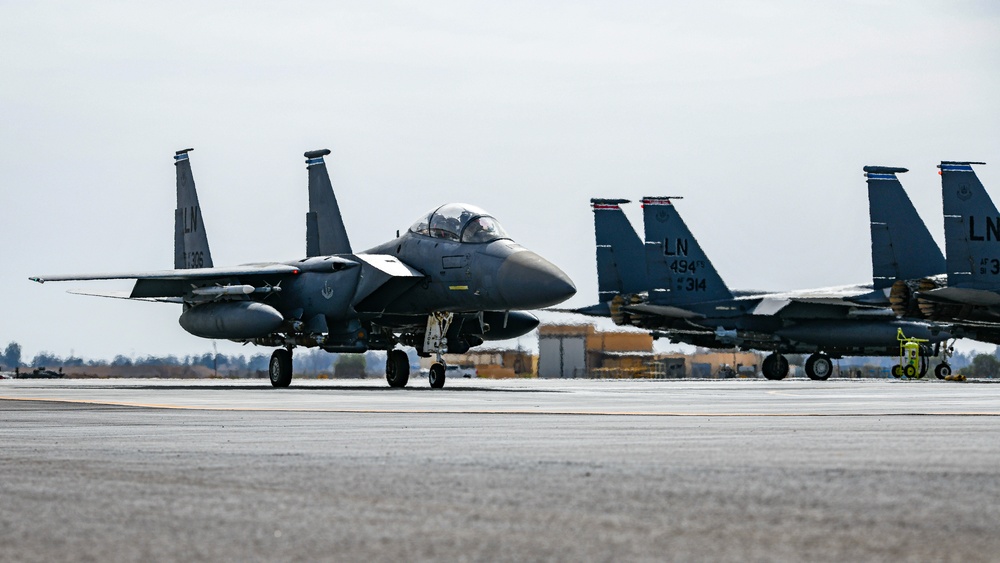 Air Force First! F-15E Ferries extra Munitions!