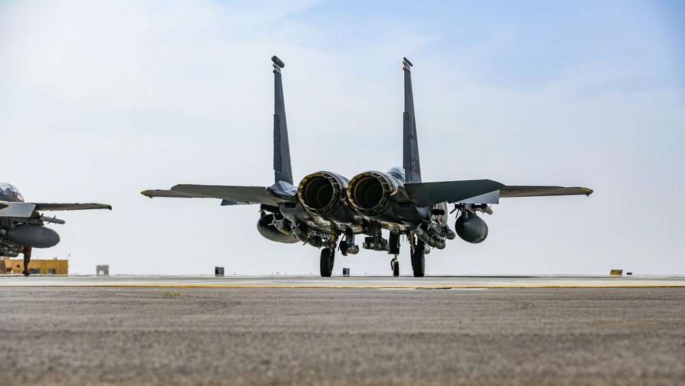 Air Force First! F-15E Ferries extra Munitions!