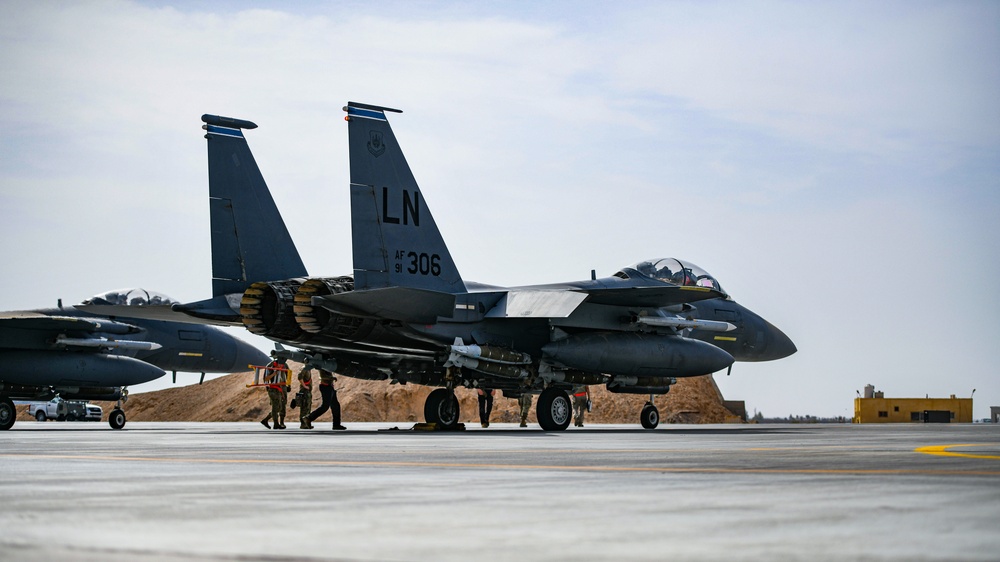 Air Force First! F-15E Ferries extra Munitions!