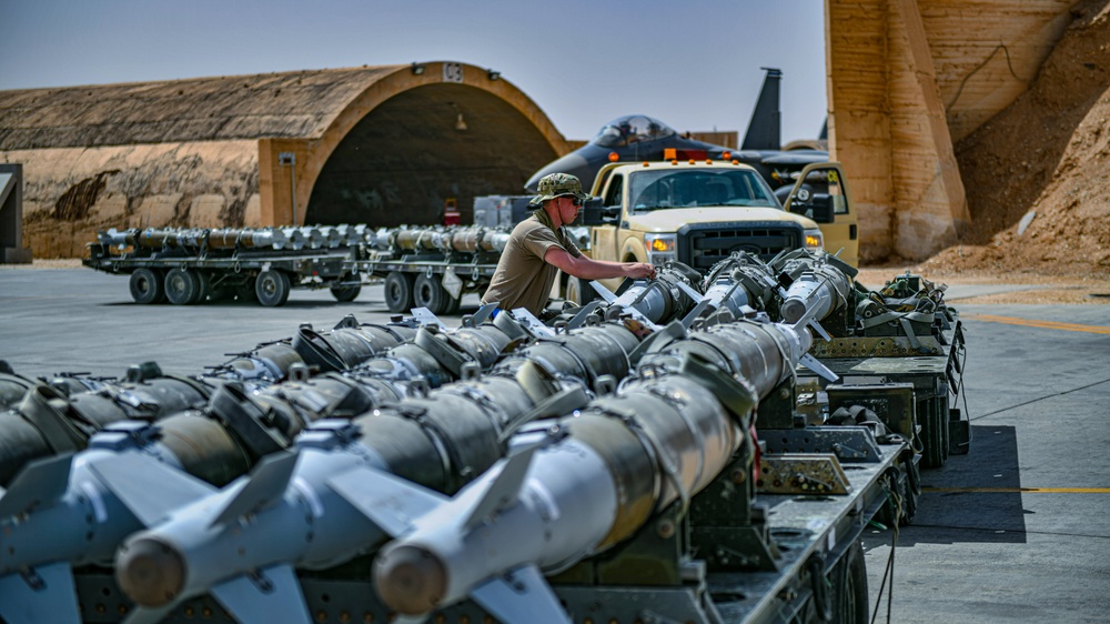 Air Force First! F-15E Ferries extra Munitions!
