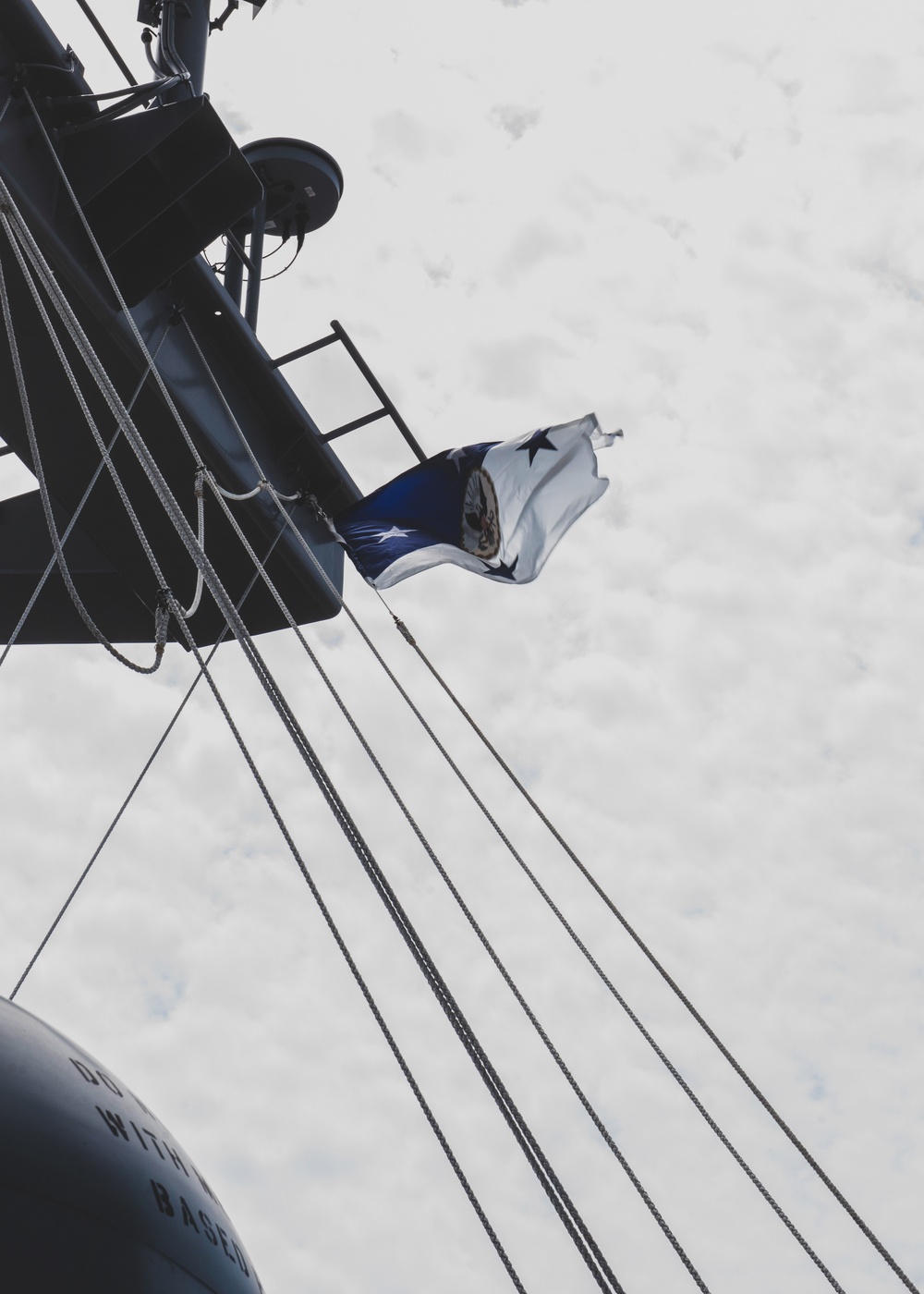 GHWB Sailor Hoists CNO Flag