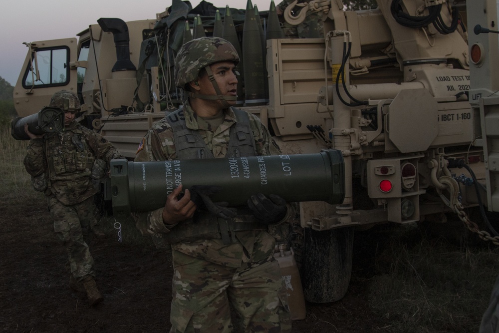 Thunderbird Artillery conducts night-fire training