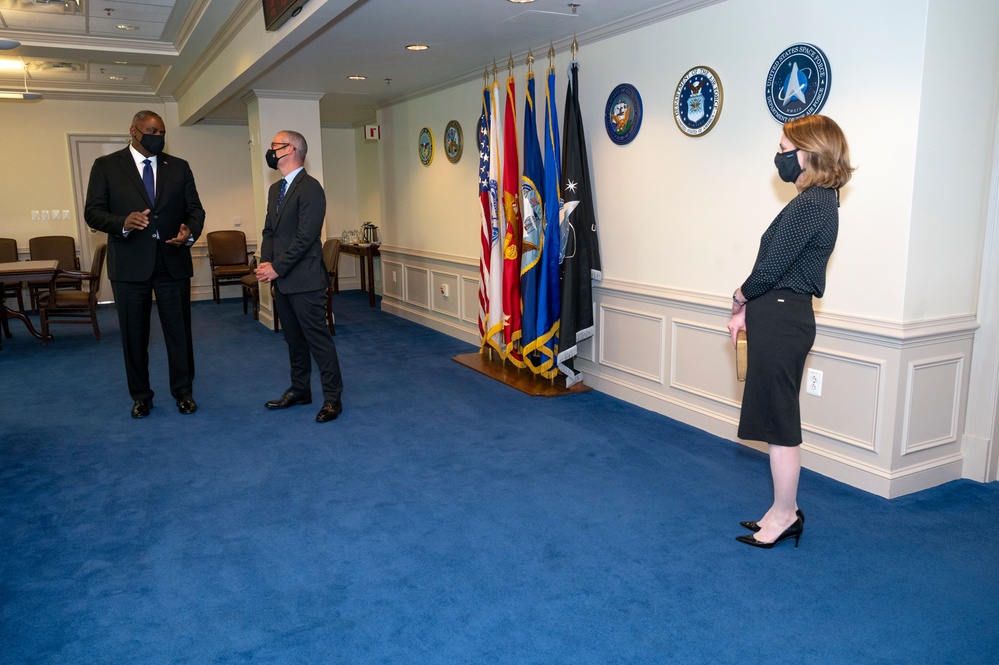 Secretary Austin Swears In Colin Kalh as USD for Policy