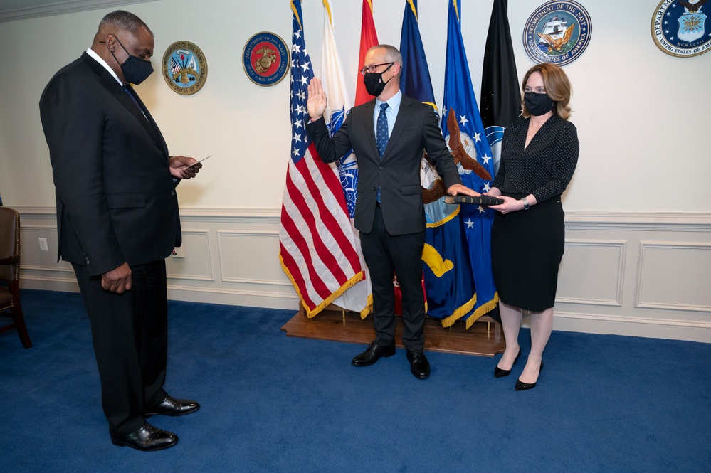Secretary Austin Swears In Colin Kalh as USD for Policy