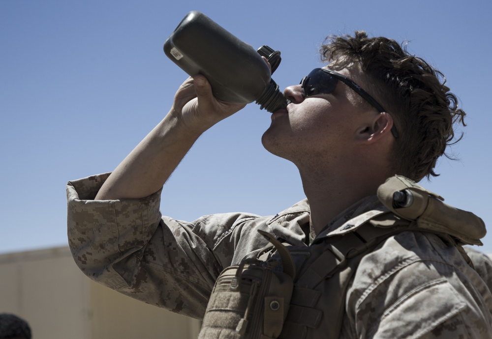 Marines with 3/7 clear buildings at the Combat Center