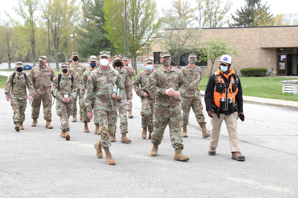 Maj. Gen. Michael C. O' Guinn tours the Muscatatuck Urban Training Center