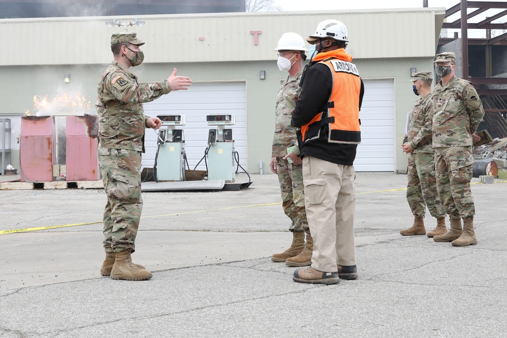 Maj. Gen. Michael C. O' Guinn is brought to a disaster training area