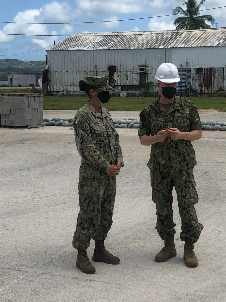 Deputy Commander, U.S. 7th Fleet Visits Seabees on Naval Base Guam