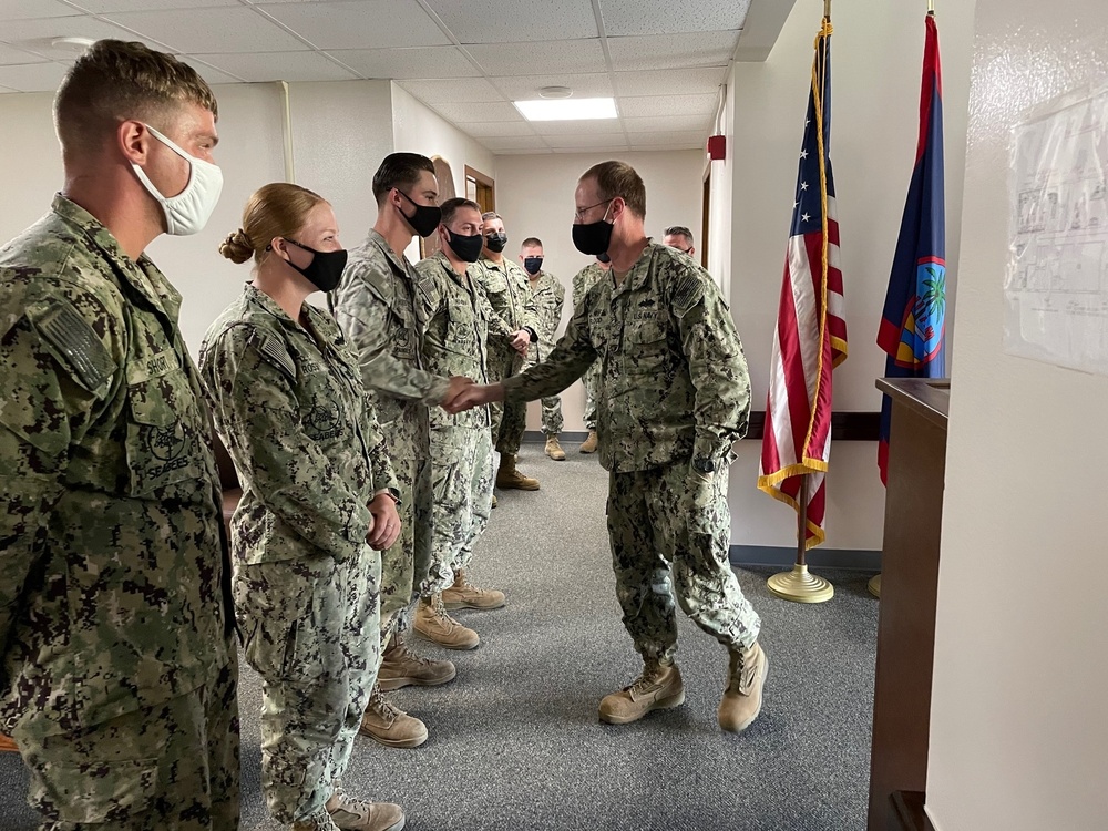 30th Naval Construction Regiment Awards Coins to Seabees of NMCB 11 for NIEX-G Support