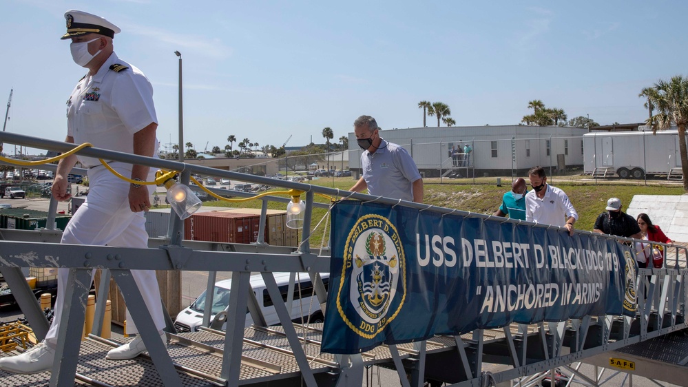 Jacksonville Jags Coach Urban Meyer Visits NAVSTA Mayport