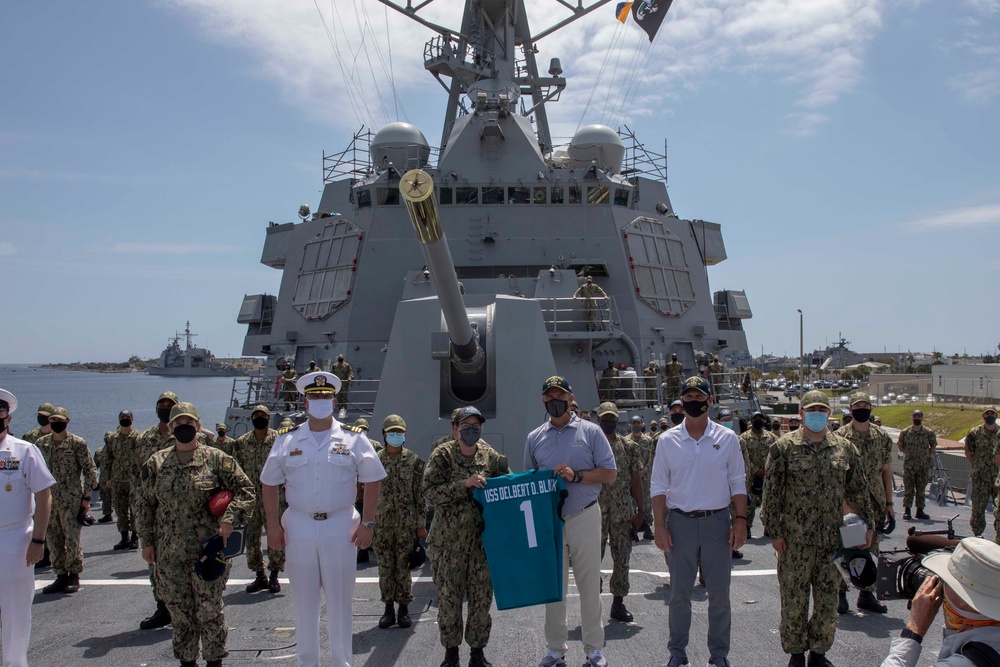 Jacksonville Jags Coach Urban Meyer Visits NAVSTA Mayport