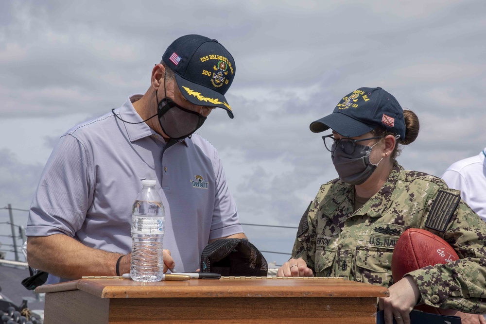 Jacksonville Jags Coach Urban Meyer Visits NAVSTA Mayport