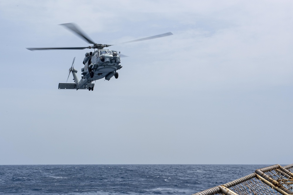 USS Laboon Conducts Flight Operations with HSM 74