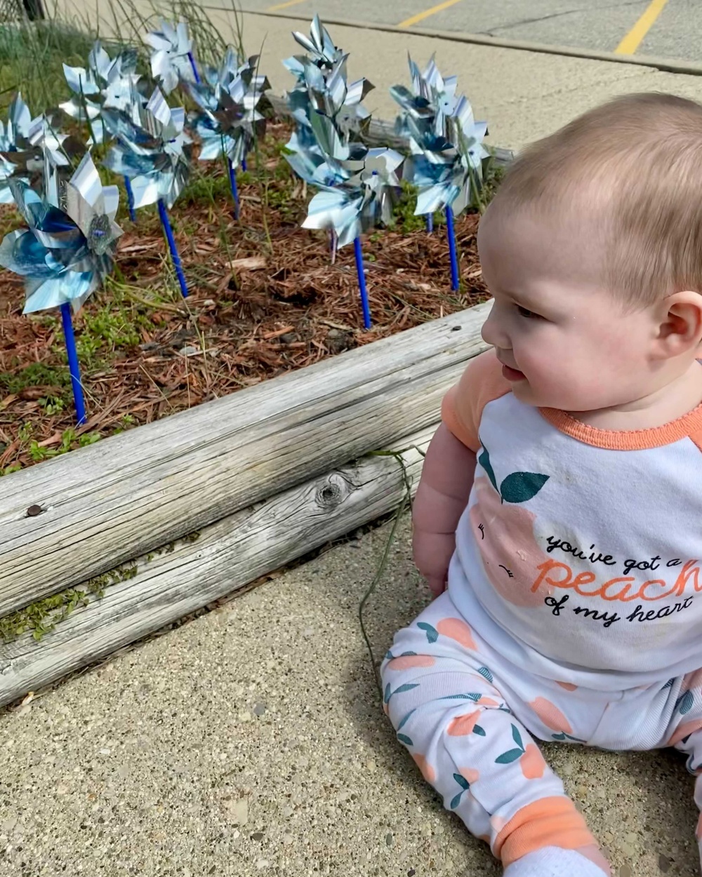 Pinwheels placed to promote childhood safety