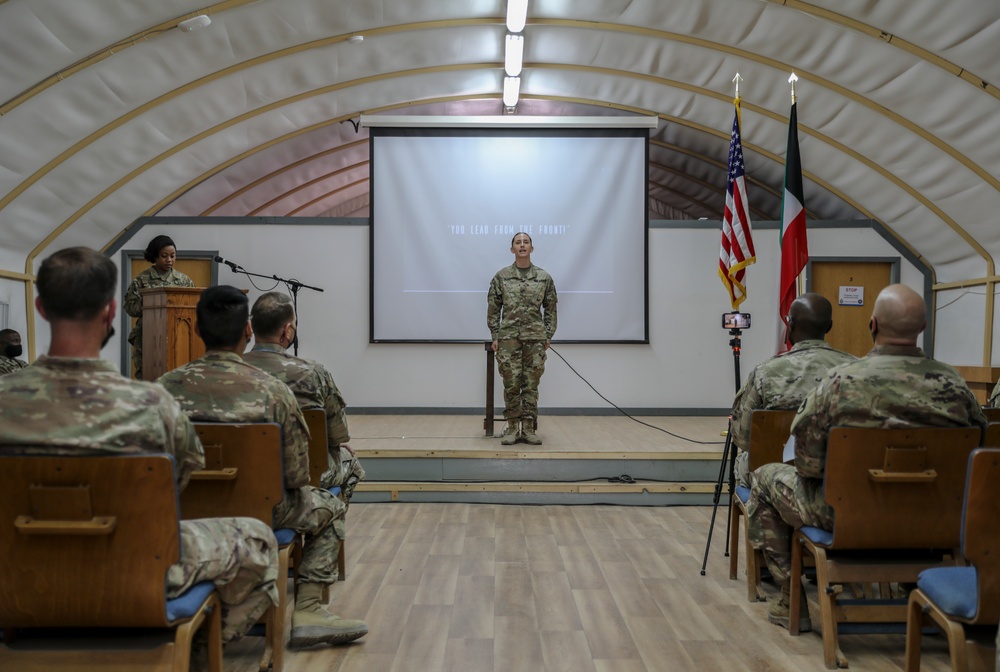 Camp Arifjan inducts it's new member into the Sergeant Audie Murphy Club