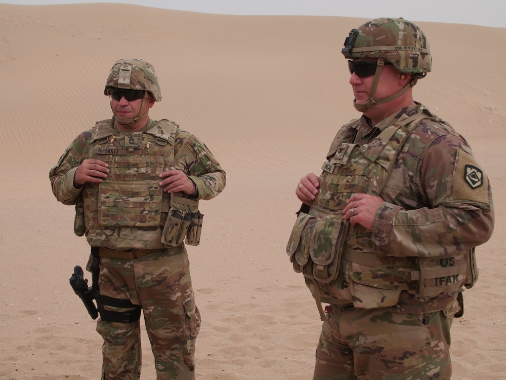 111th Theater Engineer Brigade Soldiers Compete in the 36th Infantry Division Marksmanship Competition near Camp Buehring, Kuwait.