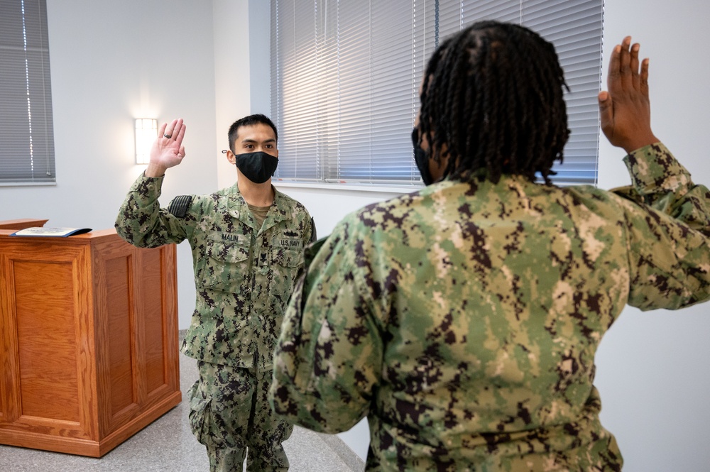 RP2 Arvin Malin reenlistment ceremony