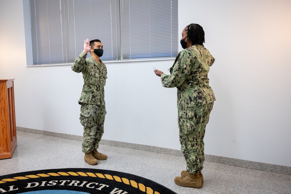 RP2 Arvin Malin reenlistment ceremony