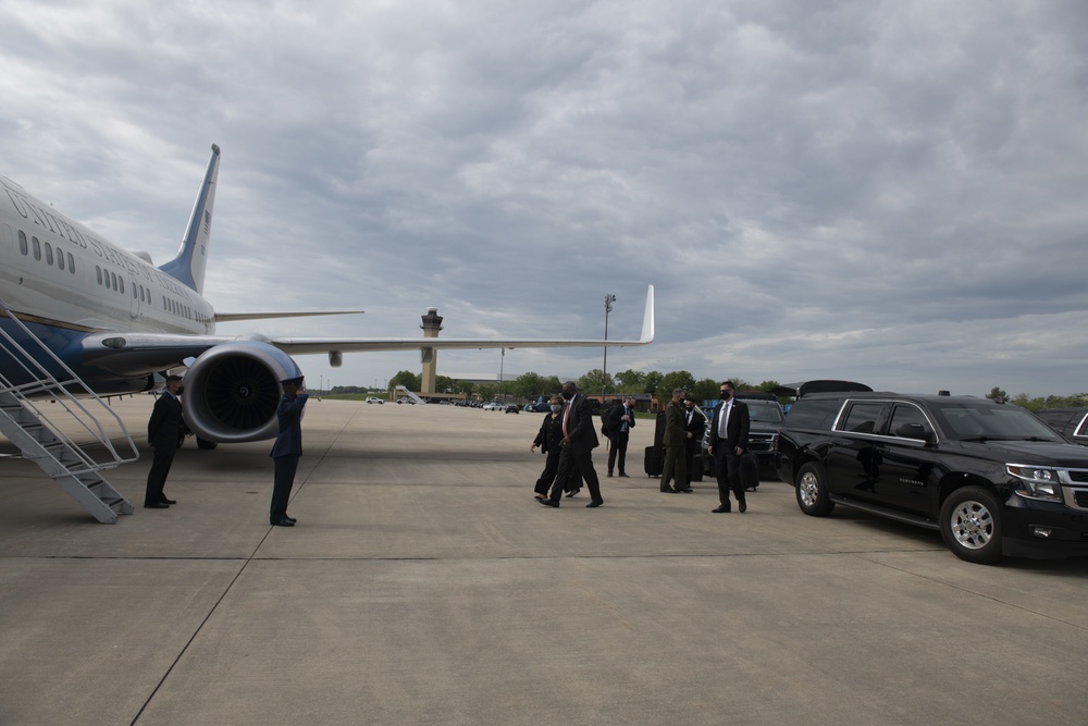 SecDef Austin Departs Andrews AFB