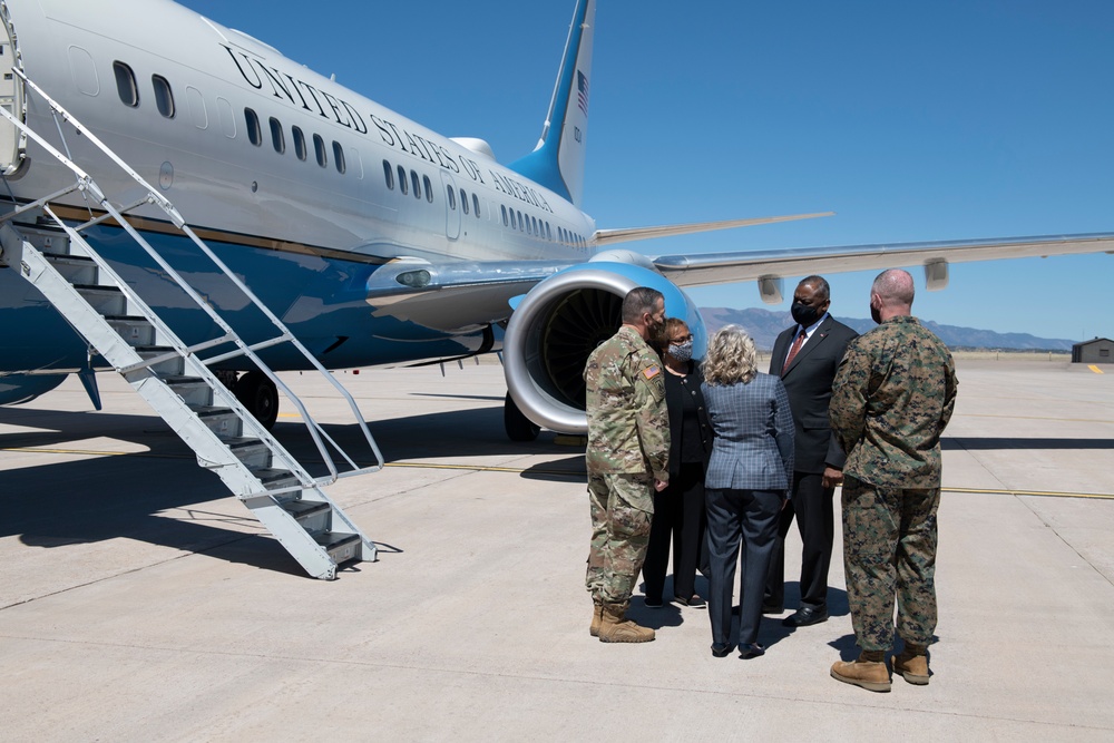 SecDef Austin greets USSPACECOM leadership