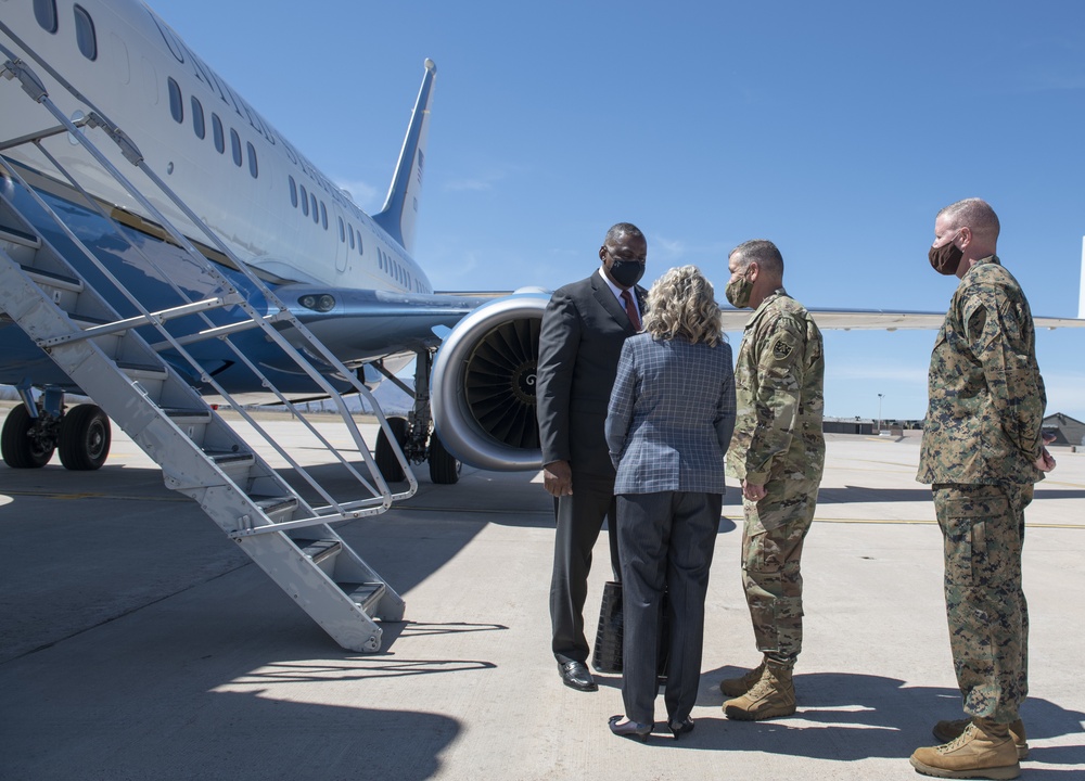 SecDef Austin departs USSPACECOM