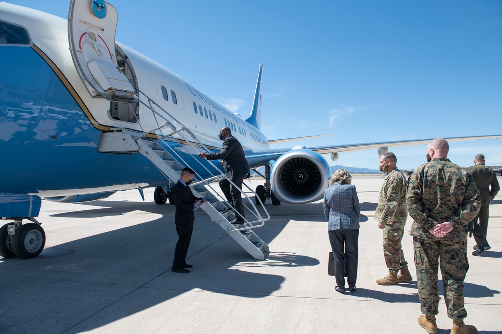 SecDef Austin departs USSPACECOM