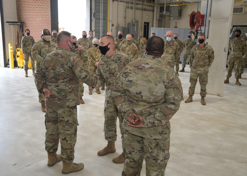 Photo of Maj. Gen Thomas Carden Visiting 116th and 461st Air Control Wing Airmen