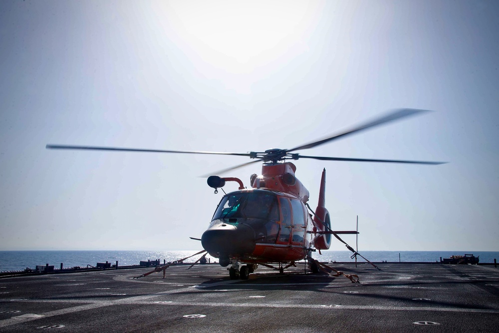 U.S. Coast Guard conducts helicopter operations in Black Sea