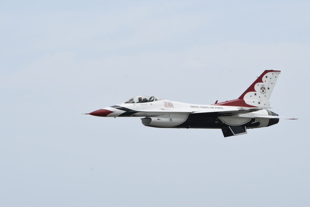 Thunderbirds arrive at Patrick Space Force Base for the Cocoa Beach air force show.