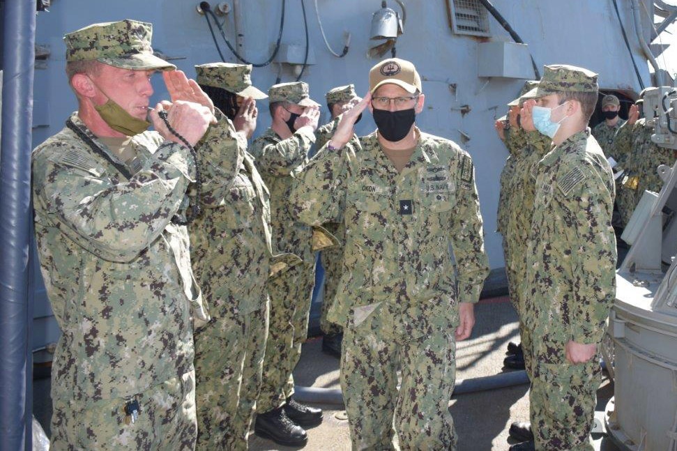 Rear Adm. John Okon to USS Gonzalez