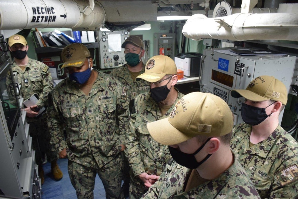 Rear Adm. John Okon to USS Gonzalez