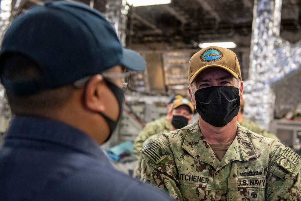 Vice Adm. Kitchener Visits USS Gabrielle Giffords