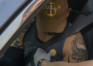 Naval Hospital Pensacola Conducts a Drive-thru COVID-19 Vaccination Clinic