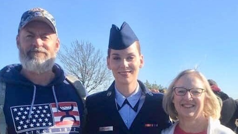 Airman 1st Class Olivia Wallace and family