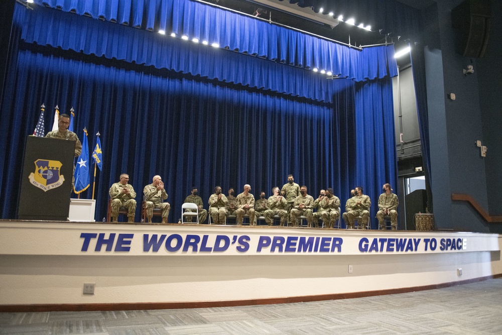 114th Space Control Squadron celebrate deploying members