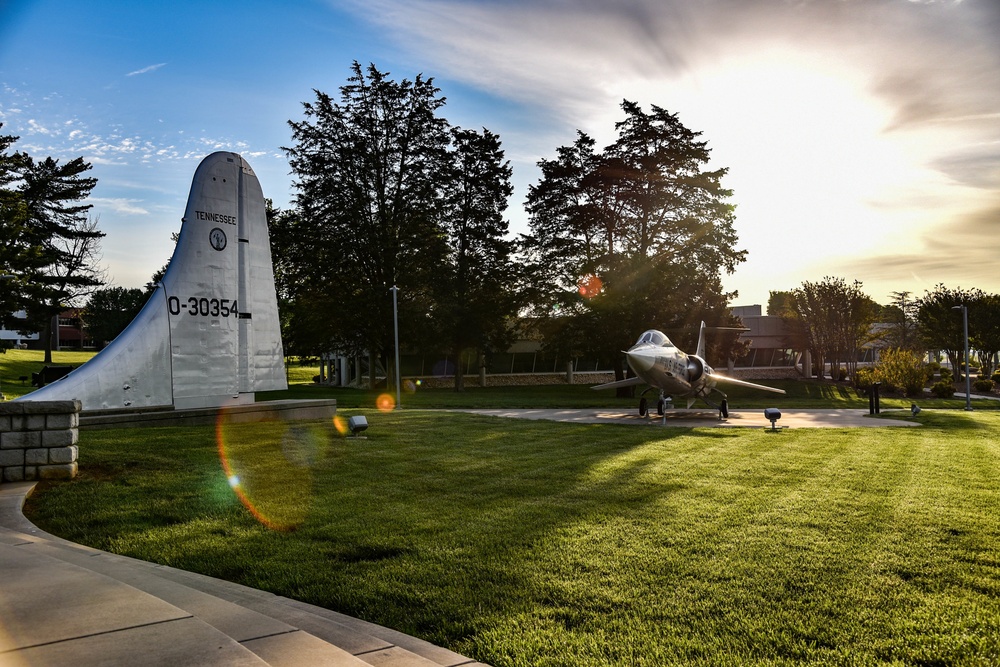 Sunrise over the 134th Air Refueling Wing airpark
