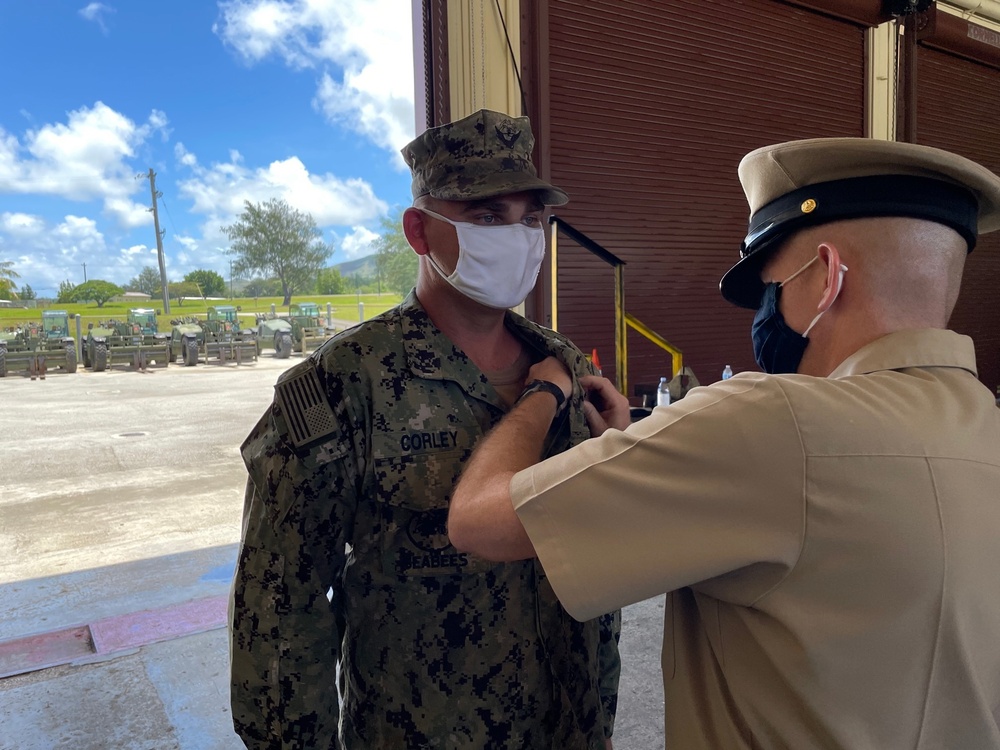 NMCB 11 Holds Pinning Ceremony on Camp Covington