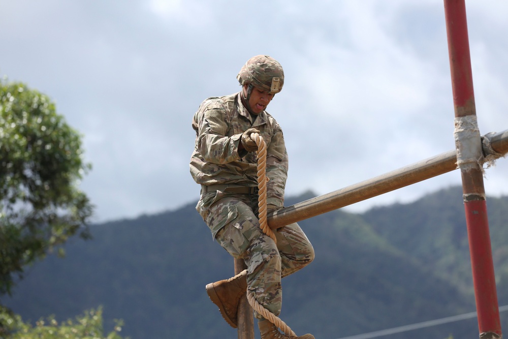 25th CAB Soldiers use teamwork to tackle the Leader Reaction Course