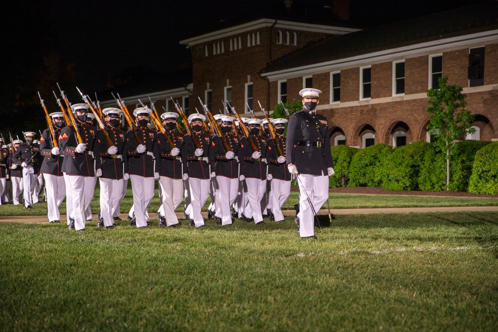 Marines conduct Friends and Family Friday Evening Parade