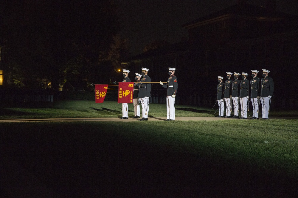 Marines conduct Friends and Family Friday Evening Parade