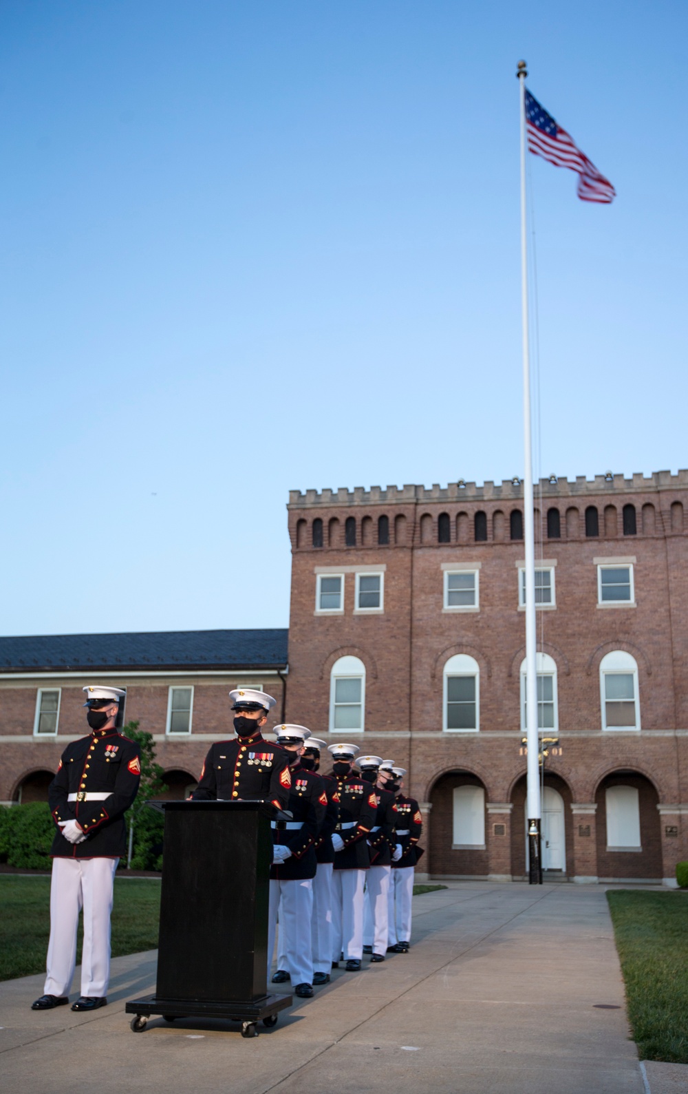 Marines conduct Friends and Family Friday Evening Parade