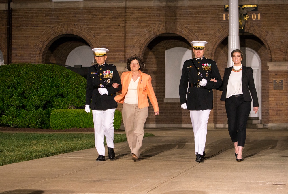 Marines conduct Friends and Family Friday Evening Parade