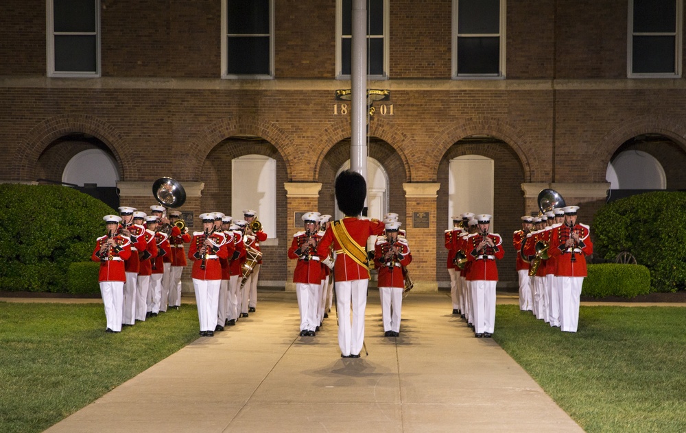 Marines conduct Friends and Family Friday Evening Parade